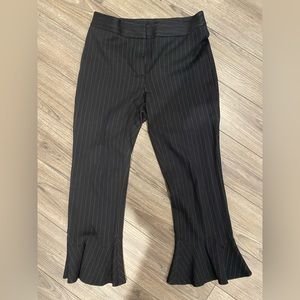 Cropped flared pinstriped pants